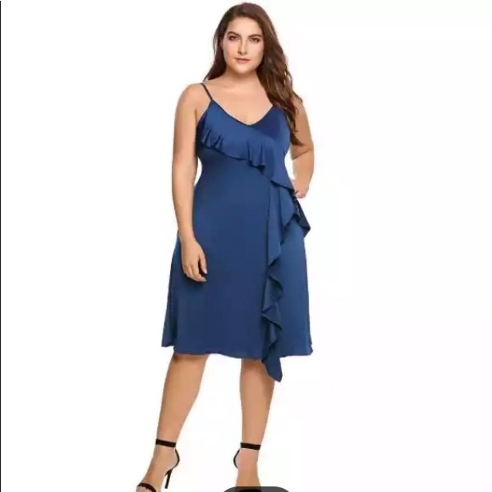 Strappy Ruffled A-Line Dress